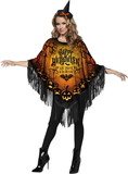 InCharacter INC-CAE12051-C Happy Halloween Poncho Instant Adult Costume