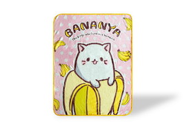 Bananya The Banana Cat Large Anime Fleece Throw Blanket, 60 x 45 Inches