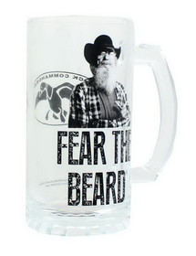 Just Funky Duck Commander Si Fear The Beard Clear Beer Mug