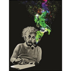 Just Funky JFL-CFB-AE-PIPE-C Albert Einstein Smoke Galaxy 45"x60" Throw Blanket