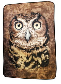 Just Funky JFL-CFB-MIS-OWL-C Owl Face 45"x 60" Fleece Throw Blanket
