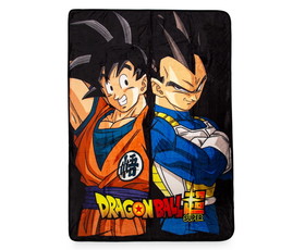 Just Funky JFL-DBS-BL-24064-C Dragon Ball Super Goku & Vegeta Fleece Throw Blanket | 45 x 60 Inches