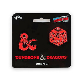 Just Funky Dungeons & Dragons D20 Die and Ampersand Exclusive Enamel Pin Set
