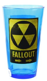 Just Funky JFL-FALLGLS7738-C Fallout Toxic Waste 16oz Blue Pint Glass