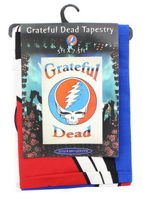 Just Funky JFL-GDTAP4979-C Grateful Dead Steal Your Face Logo White 60"x90" Tapestry