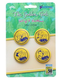 Just Funky JFL-GG-BTN-25374-C The Golden Girls Button Pin Set | Exclusive Dorothy, Rose, Blanche & Sophia Pins