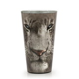 Just Funky White Tiger Collectible Animal Print Glass White Tiger 16-Ounce Pint Glass