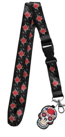 Just Funky JFL-JF-LYD-590-C Day of the Dead Sugar Skull Charm Lanyard