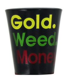 Gold Weed Money Shot Glass