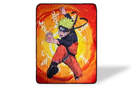 Naruto With Kanji Symbols Large Anime Fleece Throw Blanket, 60 x 45 Inches