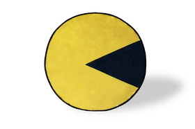 Pac-Man Video Game Character Large Round Fleece Throw Blanket, 60-Inch Diameter