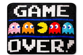 Just Funky JFL-PAC-BL-5281-C Pac-Man "Game Over" Fleece Throw Blanket, 45 X 60 Inch Cozy Blanket