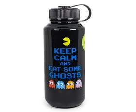 Just Funky JFL-PAC-H20-31130-C Pac-Man "Keep Calm and Eat Some Ghosts" Plastic Water Bottle, Holds 32 Ounces