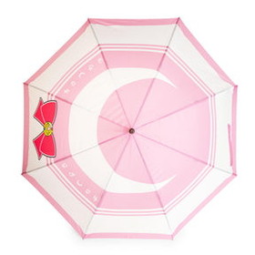 Just Funky JFL-SAILMURLA29841-C Sailor Moon Pink Umbrella With Crescent Moon Wand Handle