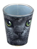 Just Funky JFL-SG-CAT-BLACK-C Black Cat With Green Eyes 2oz Shot Glass