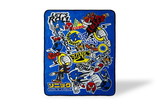 Just Funky JFL-SH-BL-30081-C Sonic The Hedgehog Sticker Bomb Fleece Throw Blanket, 45 X 60 Inch Cozy Blanket