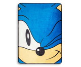 Just Funky JFL-SH-BL-32153-C Sonic the Hedgehog Face Fleece Throw Blanket | 45 x 60 Inches