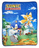 Just Funky JFL-SH-BL-5094-C Sonic The Hedgehog Sonic & Tails Large Fleece Throw Blanket 60 x 45 Inches