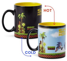 Just Funky JFL-SH-CMG-27135-C Sonic the Hedgehog Heat Changing 16-Bit Ceramic Coffee Mug Holds 16 Ounces