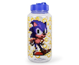 Just Funky JFL-SH-H20-30798-C Sonic The Hedgehog Gold Rings Plastic Water Bottle, Holds 32 Ounces