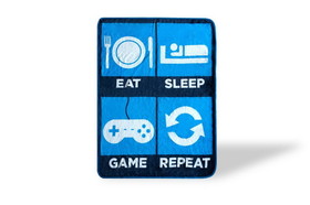 Just Funky JFL-SMND-BL-29911-C Eat Sleep Game Repeat Large Gamer Fleece Throw Blanket, 60 X 45 Inches