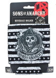 Just Funky Sons of Anarchy Black and White Stripe Reaper Foam Can Koozie