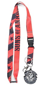 Just Funky JFL-SOA-LYD-1800-C Sons of Anarchy Stars & Stripes Charm Lanyard