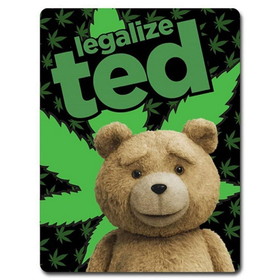 Just Funky Ted 2 "Legalize Ted" 45" x 60" Fleece Throw Blanket