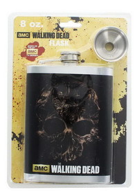 Just Funky JFL-WD-FSK-1427-C The Walking Dead 8oz Zombie Skull Flask