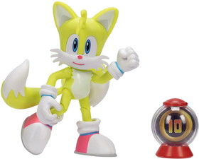 Jakks Pacific JKP-40903I-C Sonic the Hedgehog 4 Inch Figure | Modern Tails with Ring Item Box