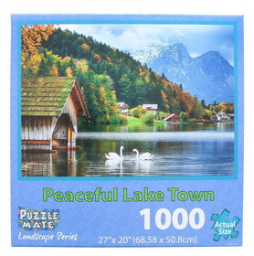 JPW JPW-80803-PCFL-C Peaceful Lake Town 1000 Piece Jigsaw Puzzle