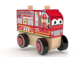 J'adore JRE-832159FIR-C J'adore Fire Truck Wooden Stacking Toy