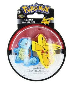 Just For Laughs Pokemon Eraser 2-Pack: Pikachu & Squirtle