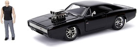 Fast & Furious Dom & Black Dodge Charger R/T 1:24 Die Cast Vehicle with Figure