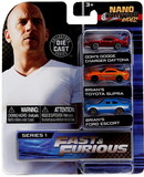 Jada Toys JTY-31124-C Fast and the Furious Nano Hollywood Rides 3-Pack | Set B