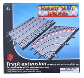 Jupiter Creations JUC-20011-C Micro Slot Racing 4-Piece Track Extension | 2 Curve | 2 Straight