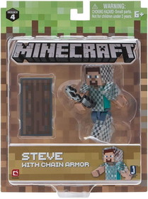 Jazwares, . JZW-16493-C Minecraft Steve in Chain Armor 3.25 Inch Action Figure