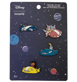 Loungefly LFY-WDPN2777-C Disney Lilo & Stitch Space Adventure 4 Piece Collector Enamel Pin Set