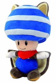 Little Buddy LTB-01315-C Super Mario Bros Flying Squirrel Blue Toad 8" Plush Doll