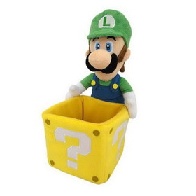 Little Buddy LTB-1350-C Super Mario Bros. 9" Plush: Luigi with Coin Box