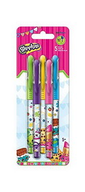 License 2 Play LTP-IW1771-C Shopkins Colored Gel Pens, 5 Pack