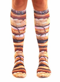 Living Royal Stacked Donuts Photo Print Knee High Socks