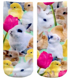 Easter Bunnies Photo Print Ankle Socks
