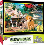Afternoon at the Park 500 Piece Hidden Images Glow In The Dark Jigsaw Puzzle