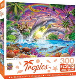 MasterPieces MAP-31850-C Fantasy Isle Colorful Dolphins 300 Piece Large EZ Grip Jigsaw Puzzle