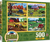 MasterPieces MAP-31905-C Farm Country 4-Pack 500 Piece Jigsaw Puzzles