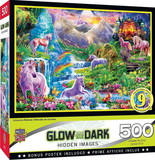 MasterPieces MAP-31984-C Unicorns Retreat 500 Piece Hidden Images Glow In The Dark Jigsaw Puzzle