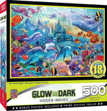 MasterPieces MAP-32018-C Sea Castle Delight 500 Piece Hidden Images Glow In The Dark Jigsaw Puzzle
