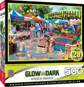 Corner Market 500 Piece Hidden Images Glow In The Dark Jigsaw Puzzle