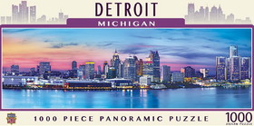Downtown Detroit Michigan 1000 Piece Panoramic Jigsaw Puzzle